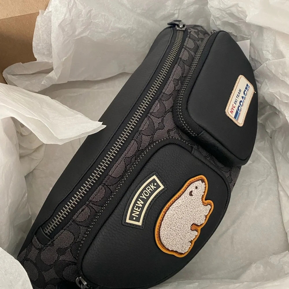 Coach Sprint Belt Bag In Signature Jacquard With Ski Patches - Picture 5 of 8